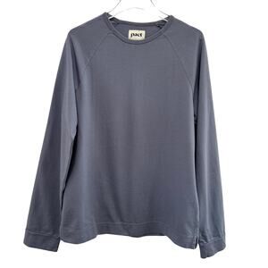 Pact Long Sleeve Pullover‎ Shirt Men Medium Blue Gray Crewneck Organic Cotton